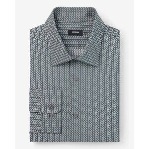 Express Mens Classic Dress Shirt Size XXL Gray Pearl Hook Geo Stretch 1MX NWT$68